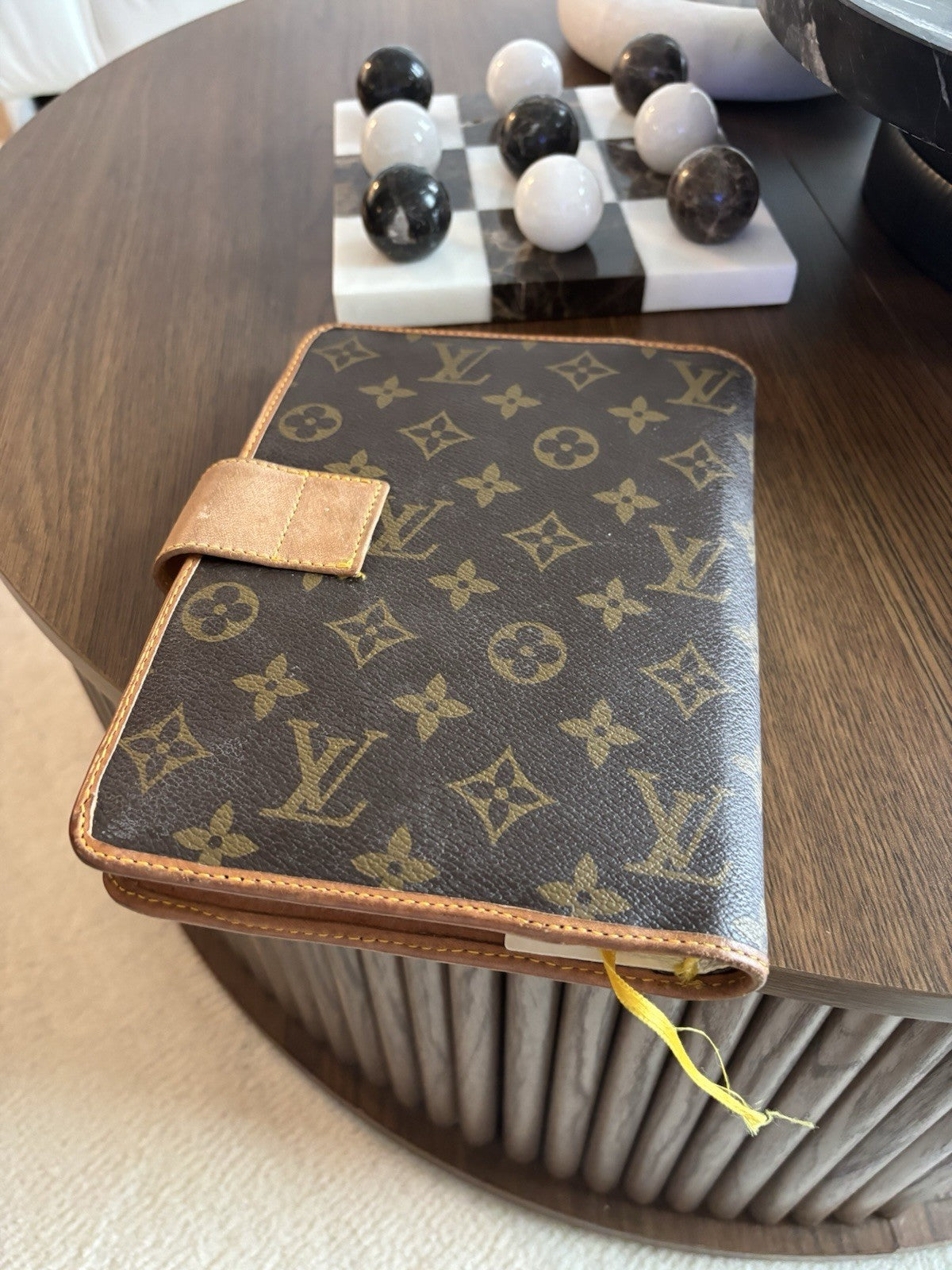 LOUIS VUITTON Vintage Monogram Agenda Day Planner Cover Brown & Tan (org $850)