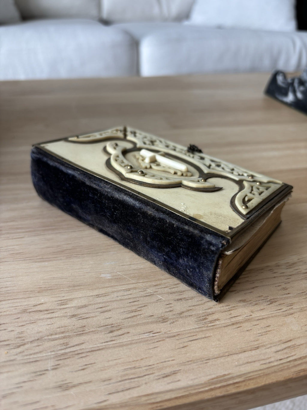 Antique 1875 Czech Bohemian Catholic Prayer Book  Hardcover Leather Brass Clasp