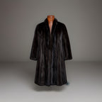 VINTAGE Mink Miller Brothers Baltimore Luxurious Long Brown Fur Coat Pockets (S)