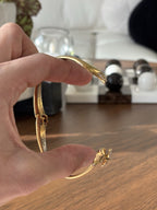 KATE SPADE Designer Bracelet Gold Tone 7'' Cubic Zirconia Animal Fox Hinged Cuff