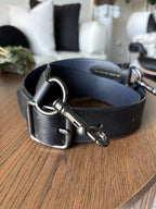 COACH Black/ Midnight Leather Bag Strap Adjustable Gunmetal Hardware Style 68978