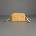 COACH Quilted Pillow Leather Crossbody Wristlet Kira Bag Hay/Yellow (Org $295)