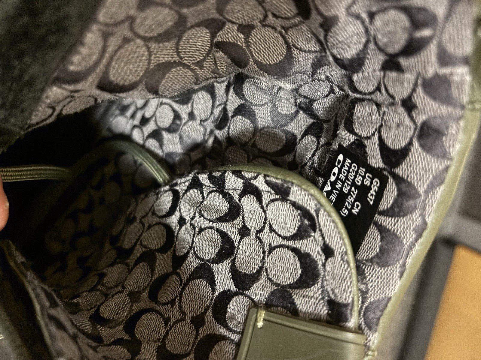 Rare COACH Citysole LaceUp Boot Leather Zip Army Green Men Size 10.5 (org $500)