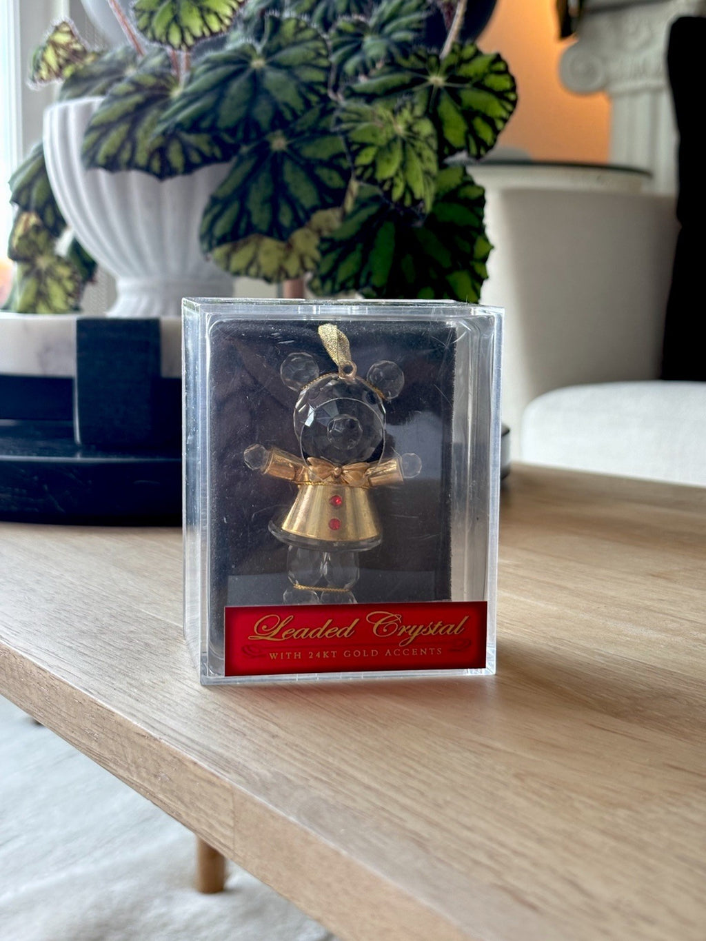 2003Vintage Rite Aid Leaded Crystal Bear Ornament 24K Gold Trim 3” New In Box