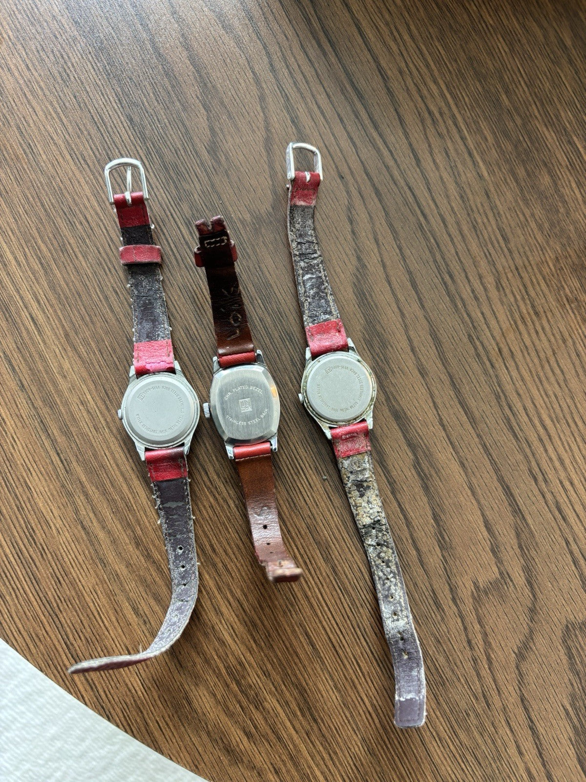 VINTAGE Disney Mickey Mouse Watch Lot (3) Ingersoll Mechanical Lorus Quartz Red