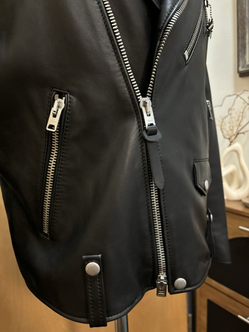 COACH Moto Jacket with Silver Rexy Charm | Men’s Size 48 | Lamb Leather ($1,095)
