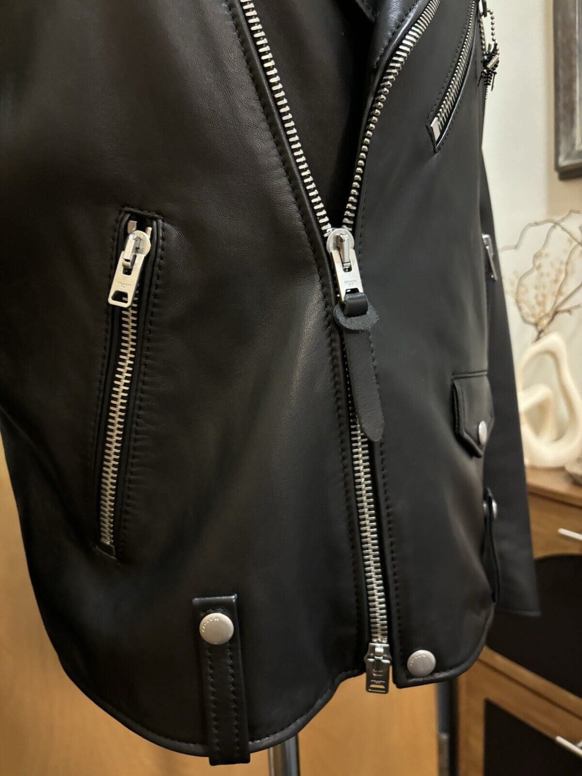 COACH Moto Jacket with Silver Rexy Charm | Men’s Size 48 | Lamb Leather ($1,095)