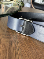 COACH Black/ Midnight Leather Bag Strap Adjustable Gunmetal Hardware Style 68978