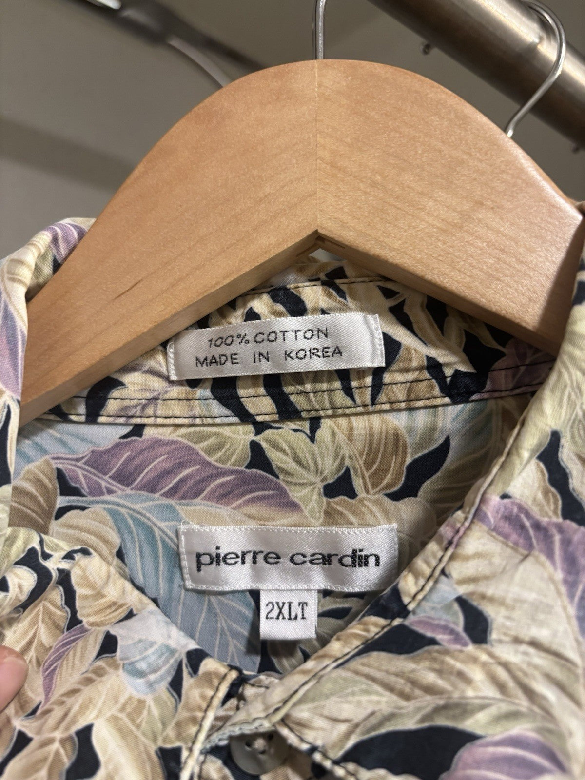 1976 Vintage Pierre Cardin Tropical Hawaiian Leaf Shirt Button Up Men’s Size 2X