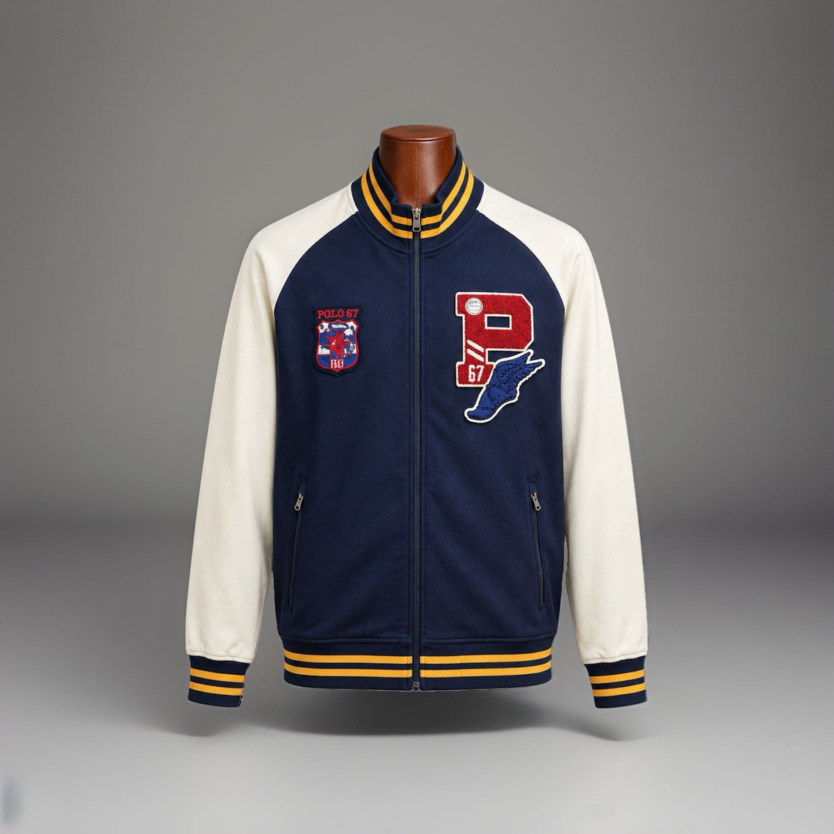 POLO X RALPH LAUREN 67 Varsity Track Jacket Navy White Men 2X L  Rare (org $260)