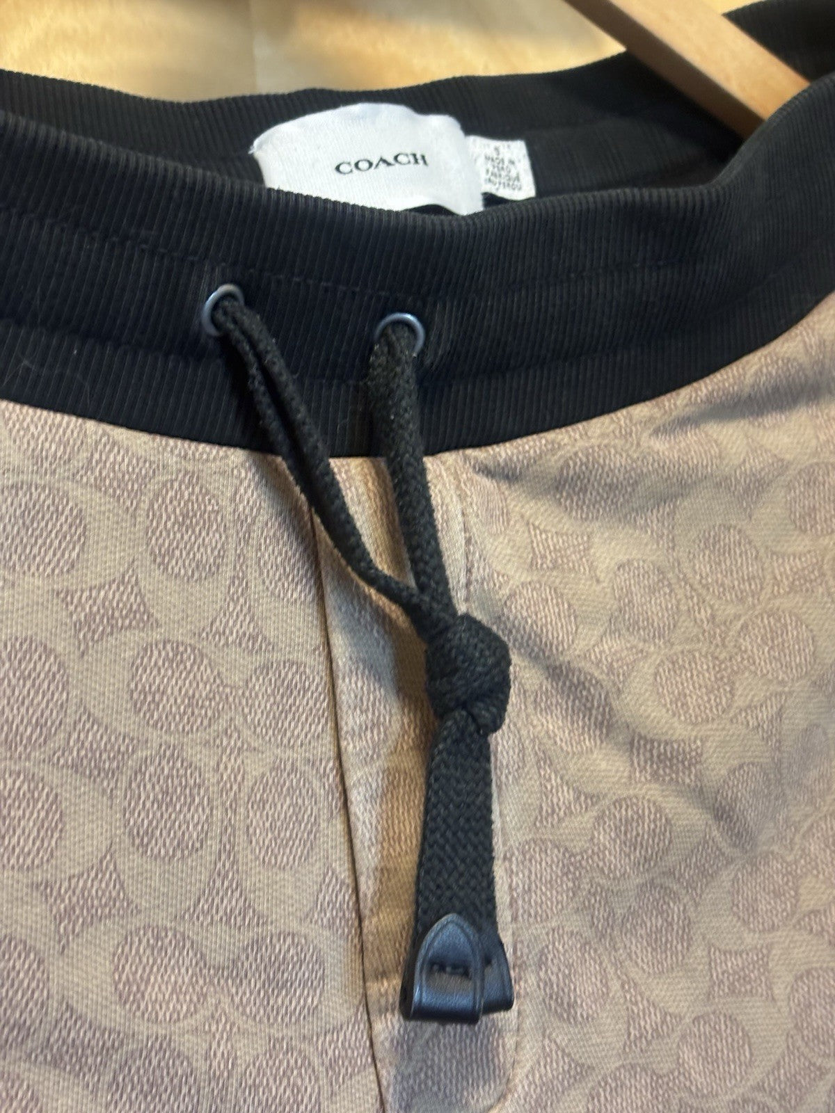COACH Signature C Print Essential Joggers Beige/Black Button Pockets (org $295)