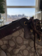 COACH Brand Citysole Combat Boot Leather Signature Oak Maple Size 10.5(org $350)