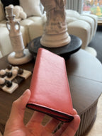 COACH Designer Soft Snap Leather Bag Wallet 14 Card Slot Pink Orange (org $225)