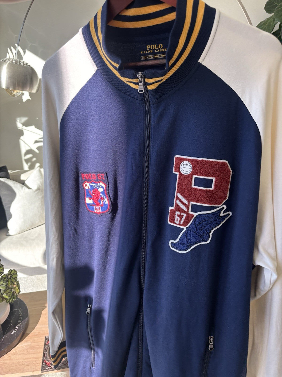 POLO X RALPH LAUREN 67 Varsity Track Jacket Navy White Men 2X L  Rare (org $260)