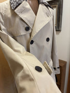 COACH Designer Trench Coat Jacket Leather Details Tan Khaki Brown (org $795)