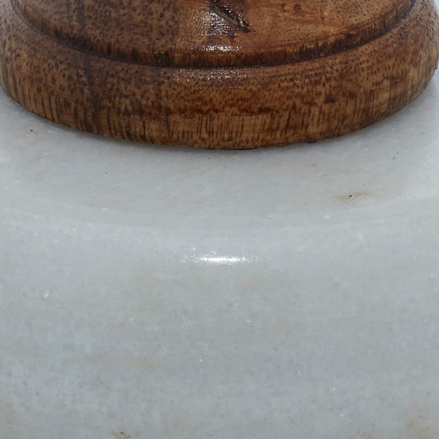 DECO 79 Mango Wood Candle Holder White Marble Base Turned Pillar 15” Candlestick
