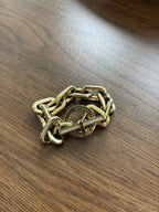 MICHAEL KORS Designer City Scape Gold Chain Crystal Bracelet Logo 8in (org $75)