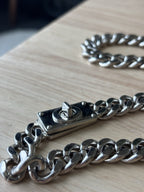 COACH 2005 Rare Vintage Sterling Silver Heavy Curb Chain Turnlock Necklace 20.5”