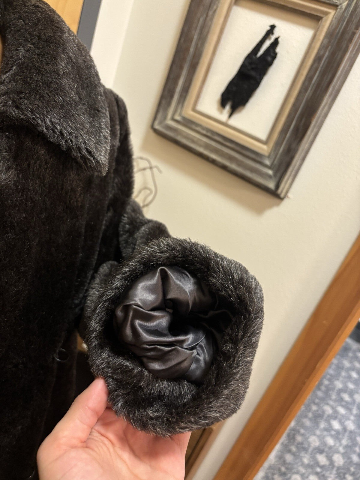 PETER HAHN 1990’s Llama Alpaca Brown Fur Coat Long Jacket Vintage (org $1300)