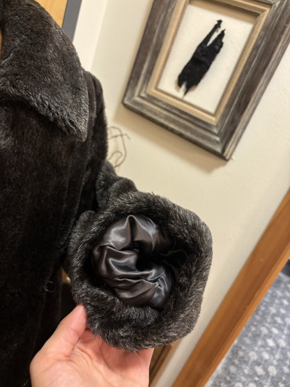 PETER HAHN 1990’s Llama Alpaca Brown Fur Coat Long Jacket Vintage (org $1300)