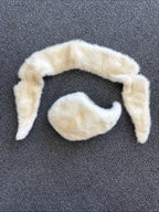 1963 VINTAGE Irene Of New York White Mink Fur Halo Headpiece Bridal Hairpiece