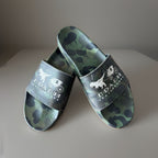 COACH Designer Pool Slide Shoe Camo Dinosaur Rexy Logo Sandals Men 11 (org $225)