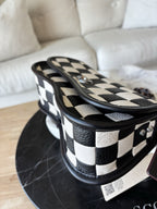 COACH Coachtopia Wavy Dinky Crossbody Bag Black/white Checkerboard Check Leather