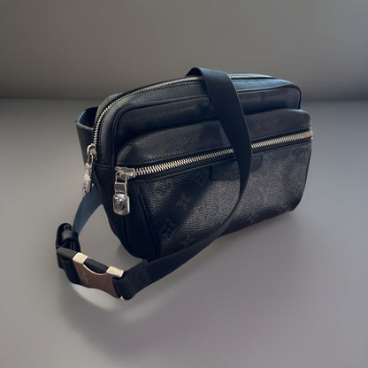 LOUIS VUITTON Authentic Monogram Eclipse Fannypack Designer Bum Bag Black Silver