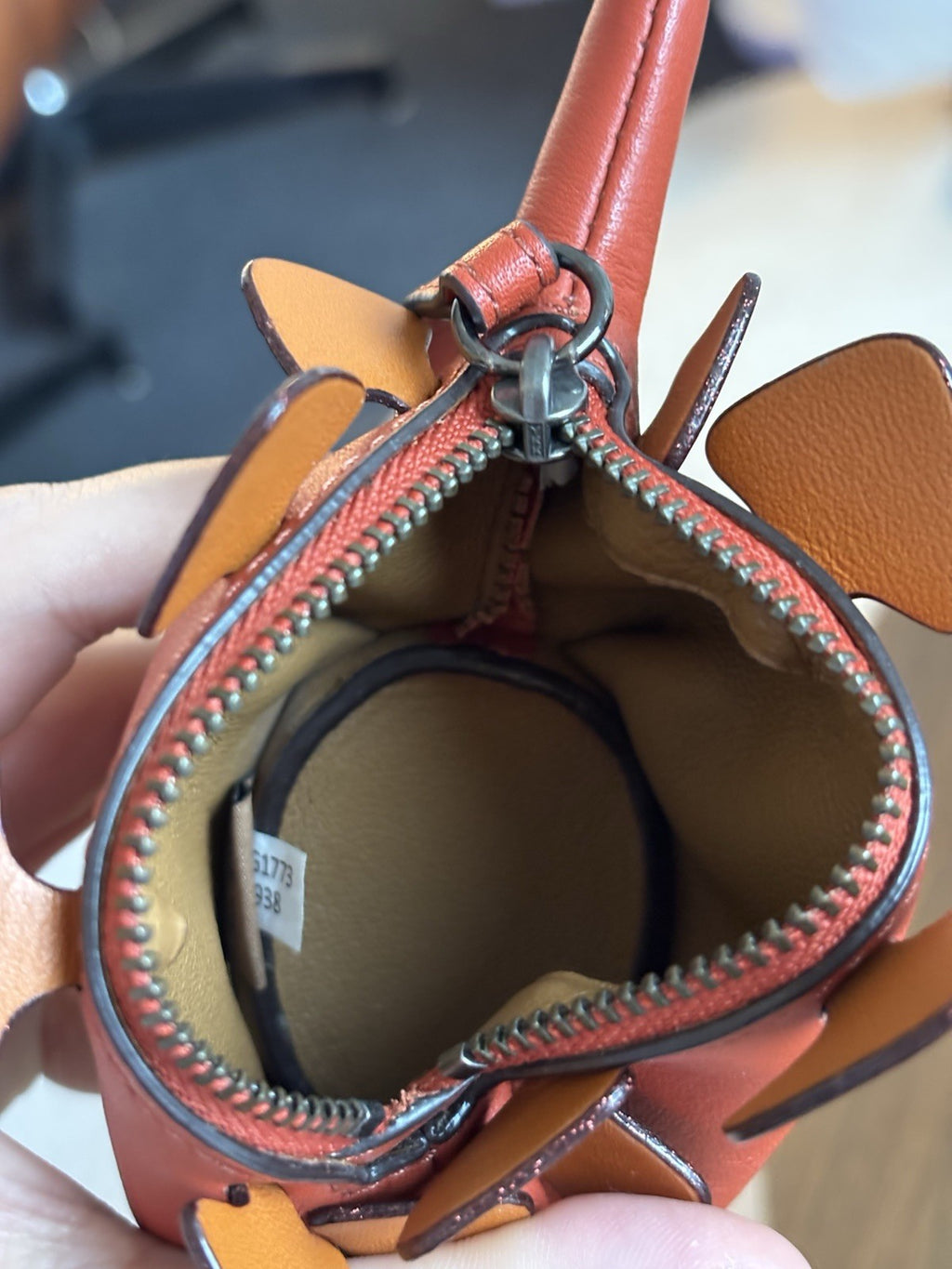 COACH Steggy Dino Dinosaur Leather Zip Coin Case Vermillion Orange (org $295)