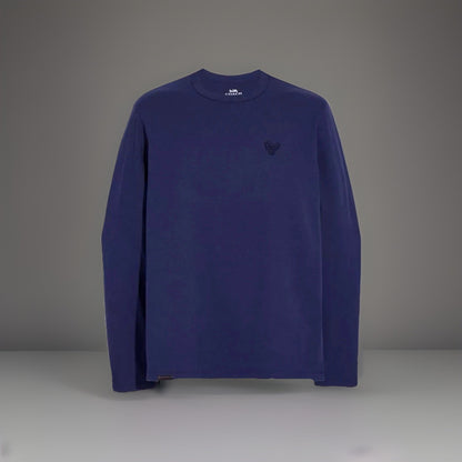Designer COACH 100% Cotton Long Sleeve T-Shirt Navy Blue Rexy Patch Sz S ($125)