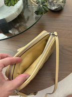 COACH Quilted Pillow Leather Crossbody Wristlet Kira Bag Hay/Yellow (Org $295)