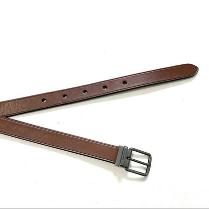 Designer COACH Belt Gun Metal Buckle Mahogany Brown Leather Cut Fit (org $175) ￼