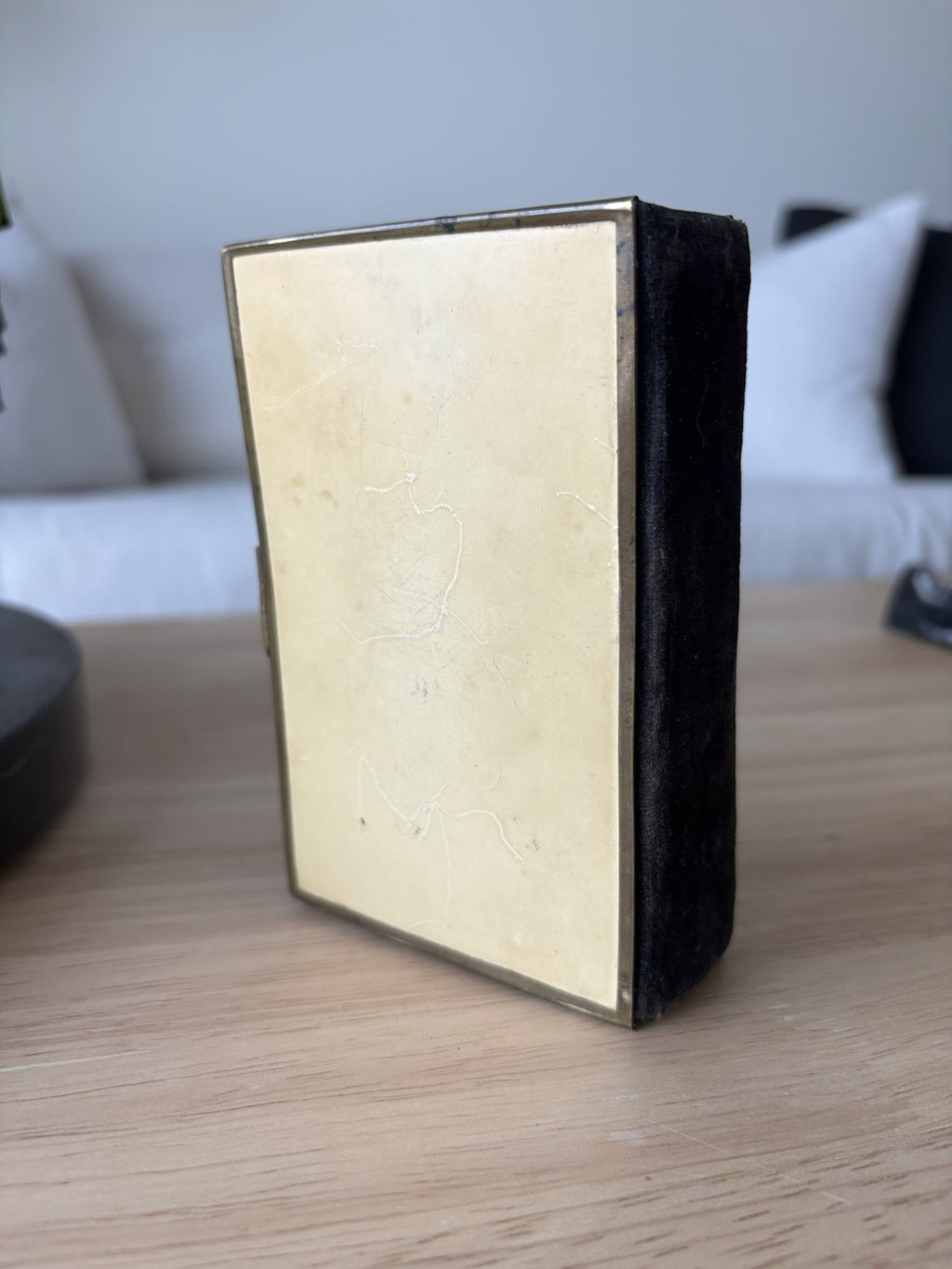 Antique 1875 Czech Bohemian Catholic Prayer Book  Hardcover Leather Brass Clasp