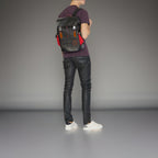 Designer COACH Rivington Backpack Rucksack Signature Leather Red/ Blk (org $595)