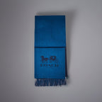 Designer COACH scarf 100% cashmere blue $225 warm 72” X 16” navy/denim 12166