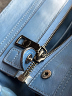 COACH Swagger 27 Pebble Leather Satchel Bag Electric Blue Top Handles (org $395)