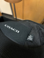 Designer COACH Essential Crew Neck Sweater Classic Heritage Black Size L ($250)