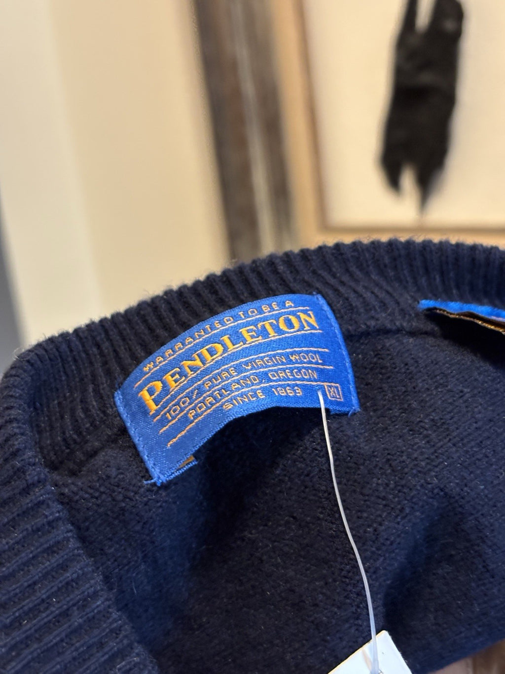 PENDLETON Vintage 1998 Sweater Vest Navy Blue V-Neck 100% Lambswool Wool NWT -XL