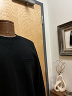 Designer COACH Essential Crew Neck Sweater Classic Heritage Black Size L ($250)