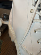 COACH Designer Tucker Leather Signature Boot Chalk White Men Size 10 (org $395)