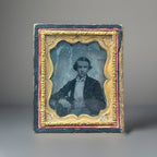 1850s Antique Victorian Gentleman Portrait Union Civil War Daguerreotype Photo