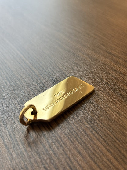 COACH 1991 50th Anniversary Gold Hangtag DFS Edition Rare Bag Charm Hanging Tag
