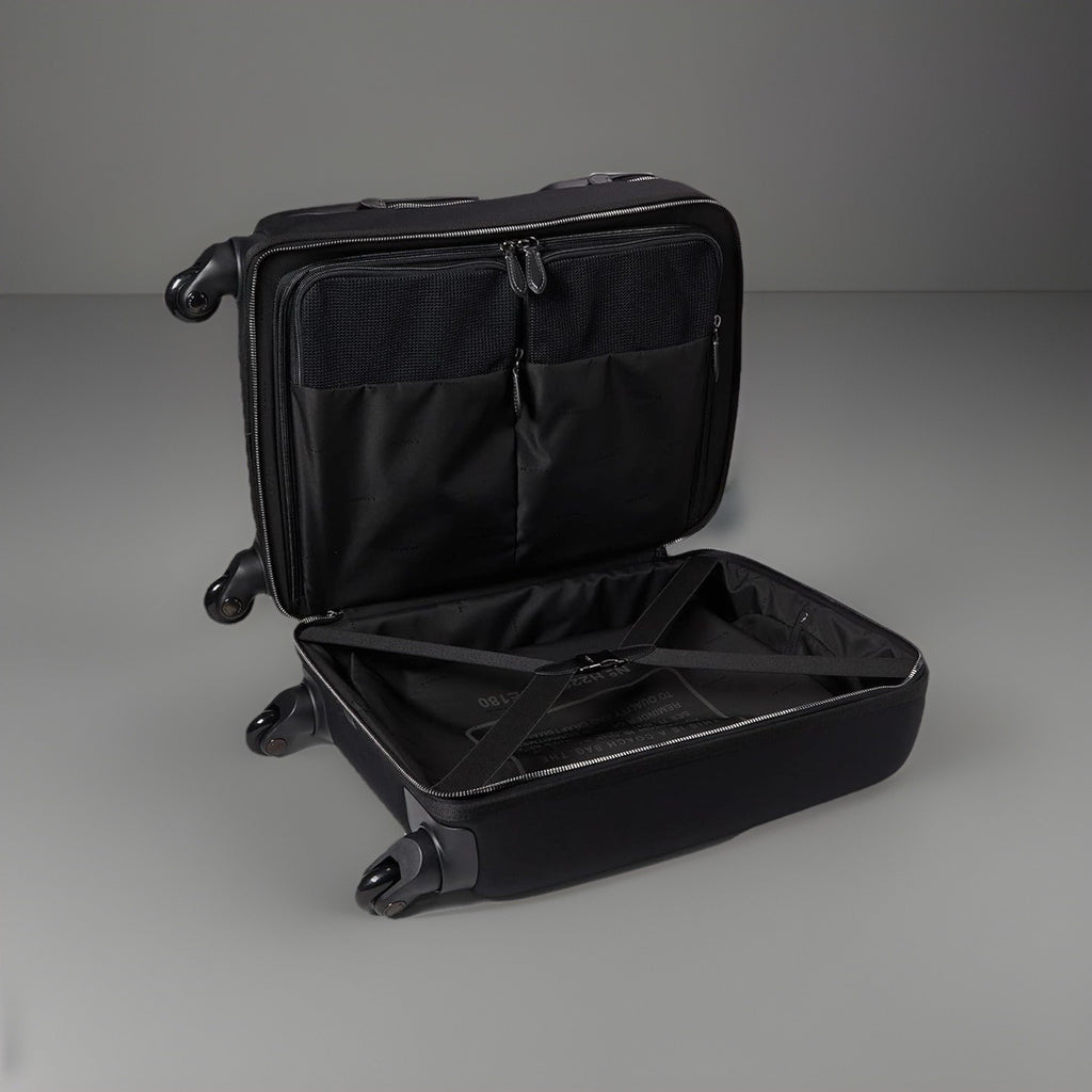 COACH Designer Logo Luggage/ Carry On Roller Wheeled Travel Bag Black (org $795)