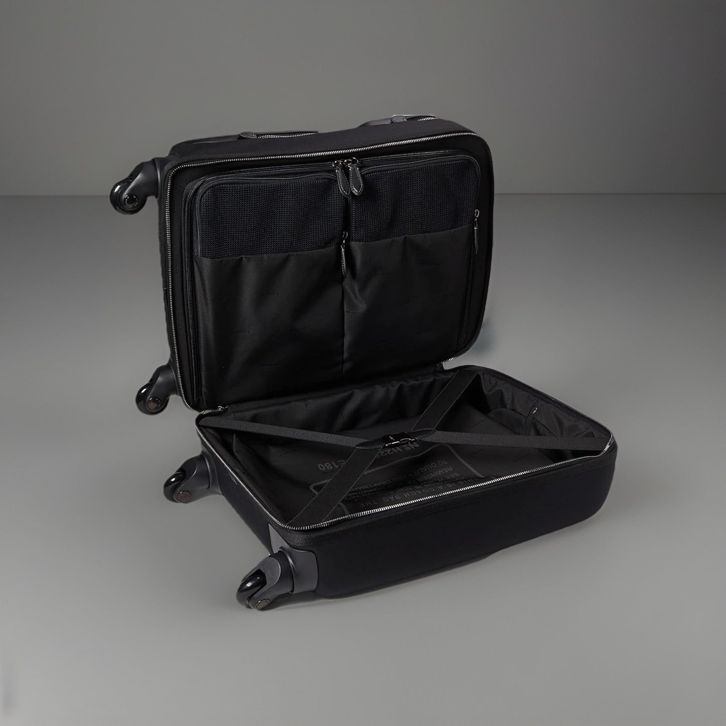 COACH Designer Logo Luggage/ Carry On Roller Wheeled Travel Bag Black (org $795)