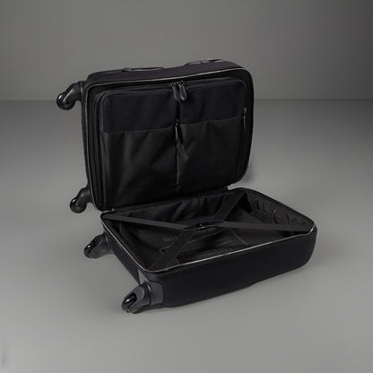 COACH Designer Logo Luggage/ Carry On Roller Wheeled Travel Bag Black (org $795)