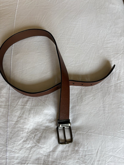 Designer COACH Belt Gun Metal Buckle Mahogany Brown Leather Cut 32 (org $175) ￼