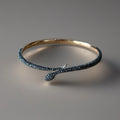 SWAROVSKI Snake Bangle “Leslie” Bracelet Rose Gold Black Pavé Crystal Serpent