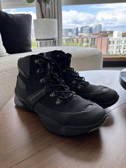 COACH Designer CitySole Hiker Boots Sneaker Shoe Black Grey Men 10.5 (org $295)