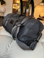 COACH Designer Duffle Gym Travel Bag Pebble Leather Navy Leather Sued (org $795)