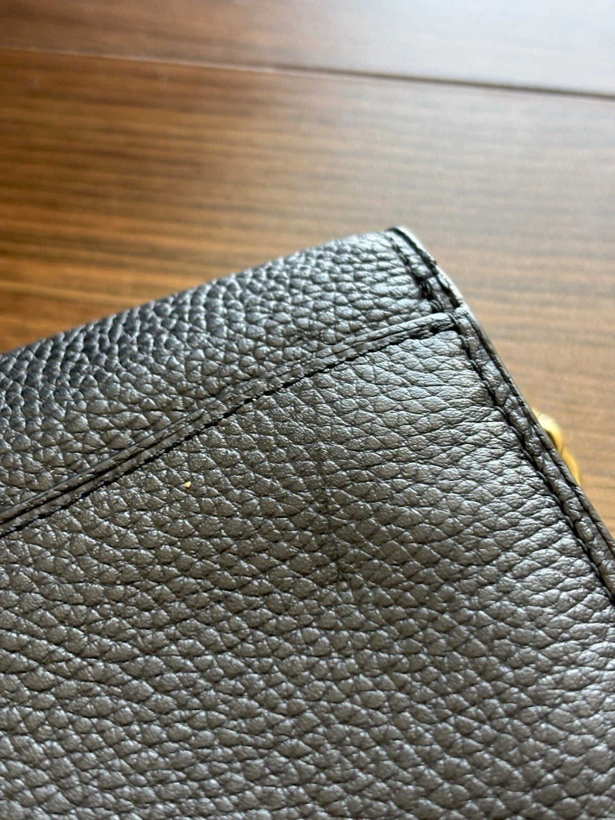 COACH Tabby Chain Clutch Pave Stones C Buckle Black Pebbled Leather (org $395)